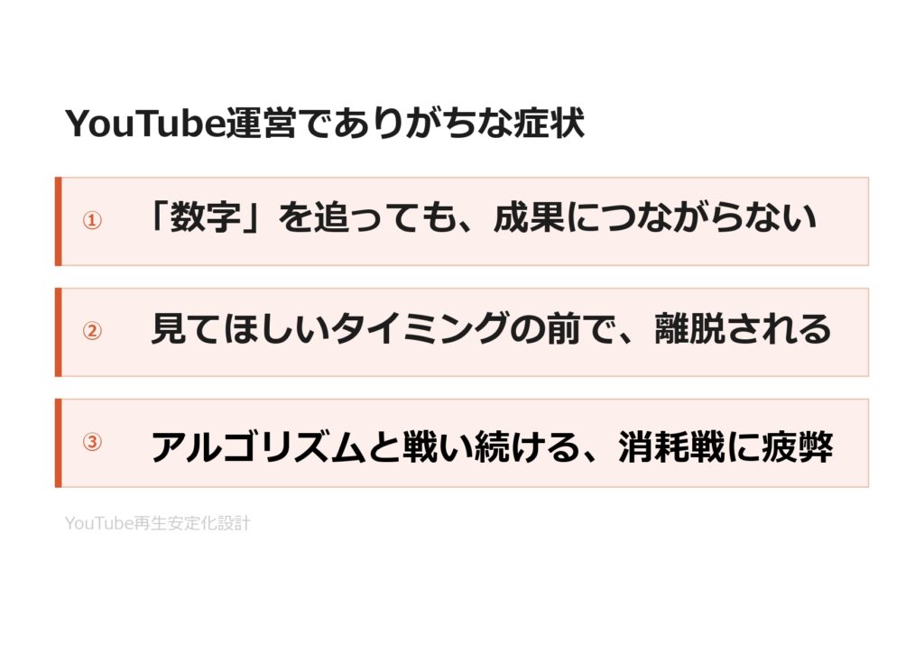 YouTube再生安定化設計：再生が安定しないYouTubeチャンネルのための設計資料